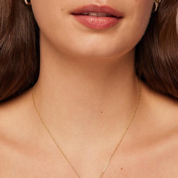 14K Gold Plated Pendant Necklace for Women Adjustable Rondelle Jewelry - Picture 2 of 4